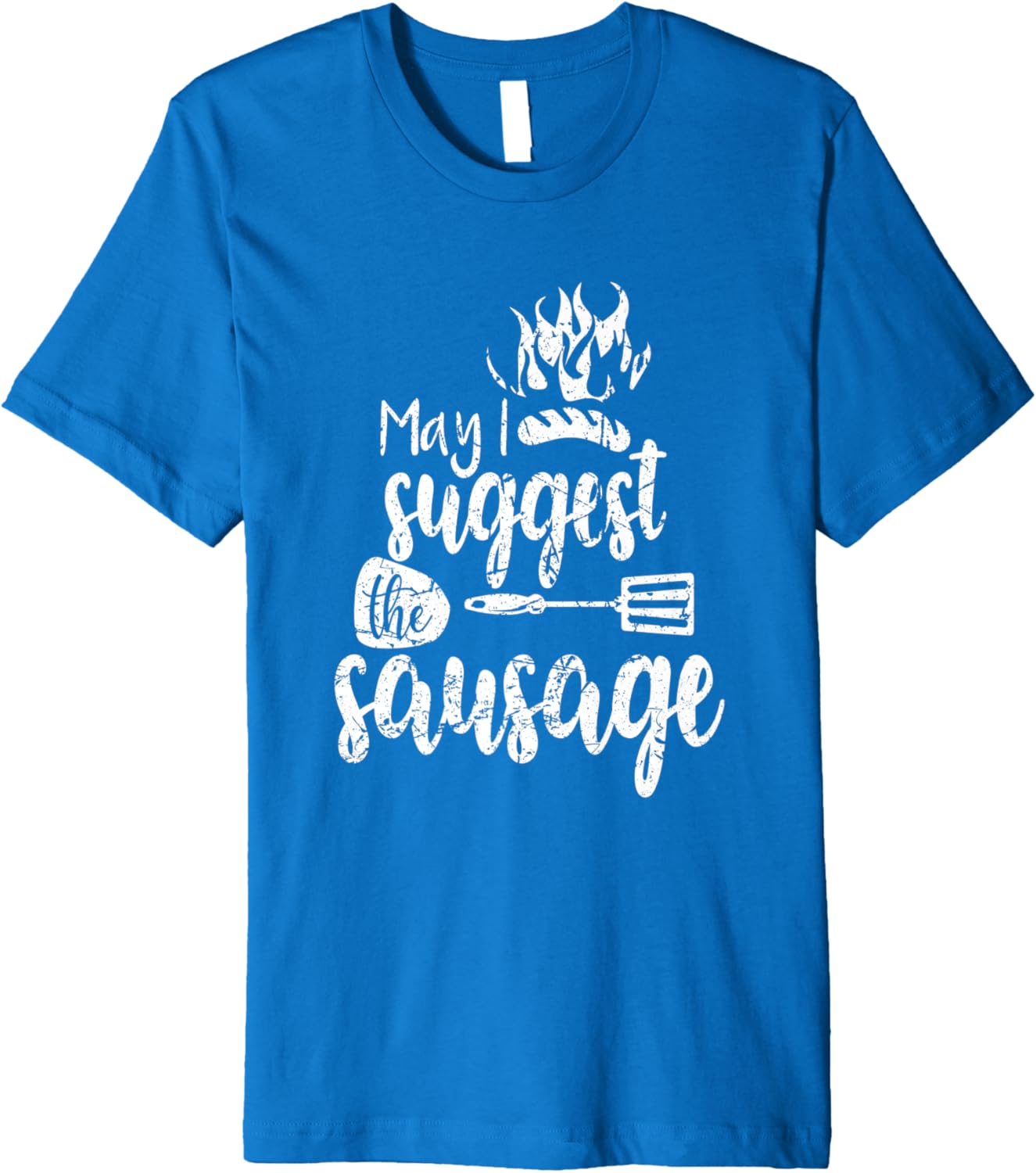 Meat Smoking BBQ King Queen Of The Grill USA Flag BBQ Grill Premium TShirt